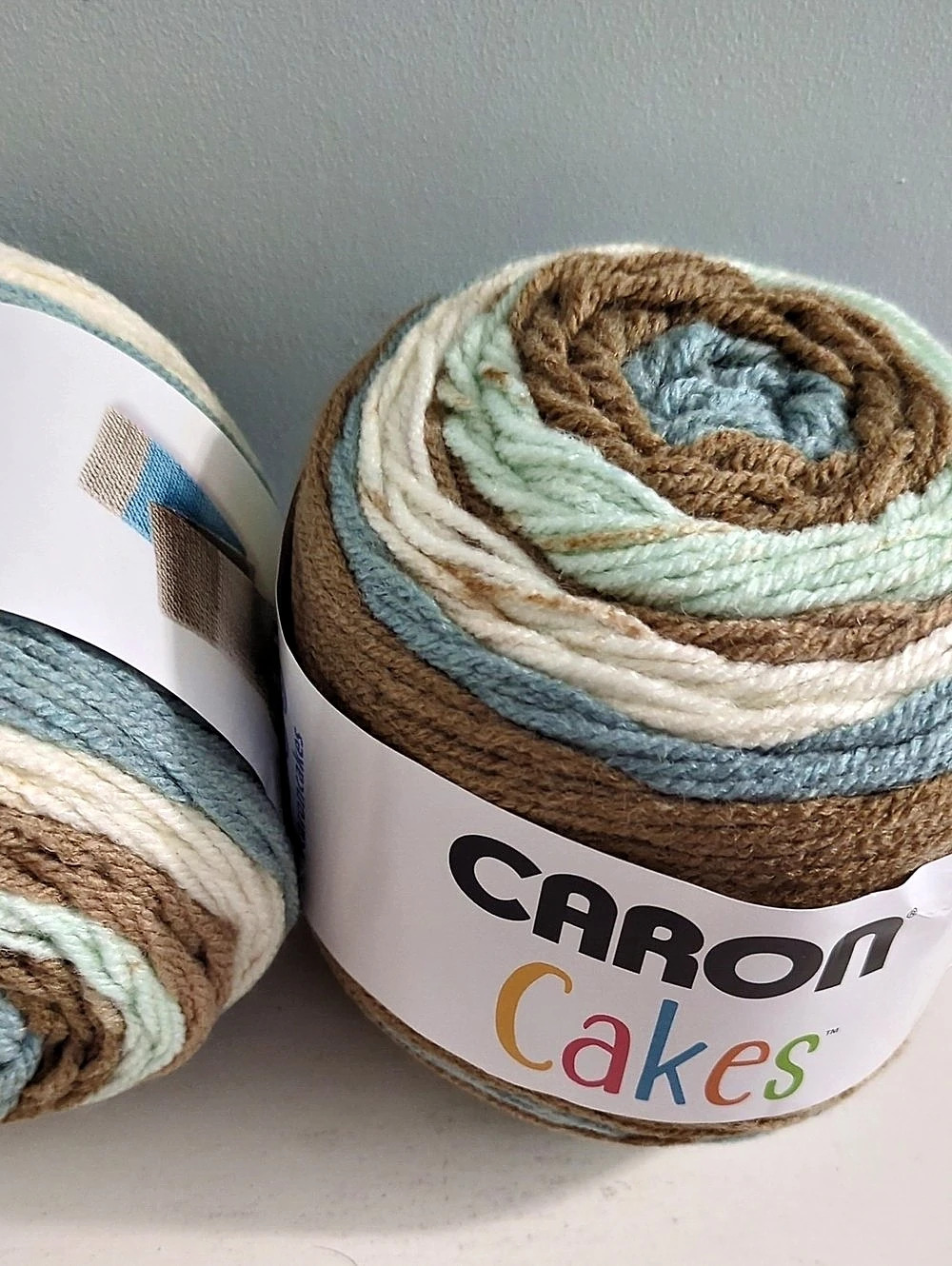 Caron Cakes Pink Chocolate Mint Self Striping Yarn 2 Skeins NWT